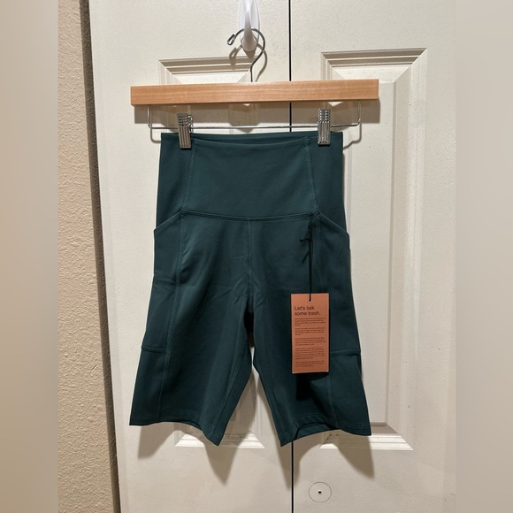 NWT Girlfriend Collective Terrace High-Rise Pocket Bike Short in Core Green , XS - Picture 7 of 7